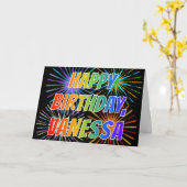 Carte Amusement "JOYEUX ANNIVERSAIRE " de "VANESSA" de (Fleur jaune)