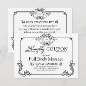 Carte Amusement personnalisé "Coupon coquin" Cadeau Sain (Devant / Derrière)