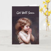 Carte Amusez-vous bien bientôt Fille priant pour votre s (Fleur jaune)