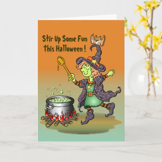 Carte Amusez-Vous Cet Halloween ! (Fleur jaune)