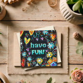 Carte Amusez-Vous Fun Whimsical, Floral Anniversaire Ret