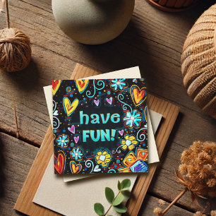 Carte Amusez-Vous Fun Whimsical, Floral Anniversaire Ret