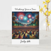 Carte Amusez-vous le 4 juillet (Fleur jaune)