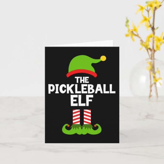 Carte Amusez-Vous Pickleball Elf Christmas Matching Fami (Fleur jaune)