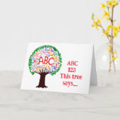 Carte AMUSEZ-VOUS POUR VOTRE "1er JOUR DE MATERNELLE" (Fleur jaune)