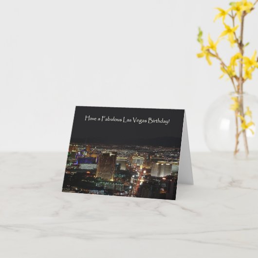 Carte Amusez-vous un Fabuleux anniversaire à Las Vegas ! (Fleur jaune)