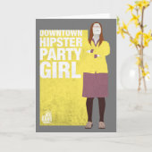 Carte Amy | Downtown Hipster Party Girl (Fleur jaune)