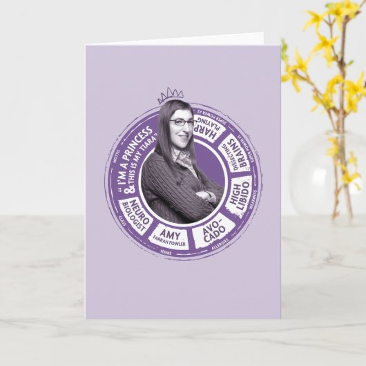 Carte Amy Farrah Fowler - Graphique d'informations (Fleur jaune)