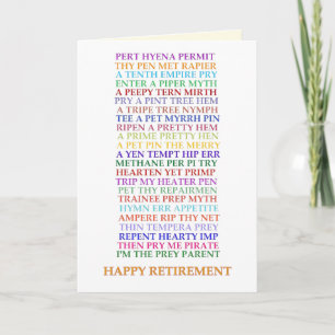 Carte Anagrammes de retraite, nouvelle version