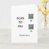 Carte analyser pour payer les détails du code QR de Venm (Fleur jaune)