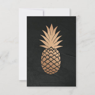 Carte Ananas Black Gold Tropical Minimaliste élégant