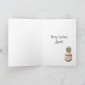 Carte ananas de Noël en rouge foncé (Intérieur)