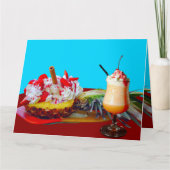 Carte Ananas et crème glacée avec un smoothie de fruits (Devant)