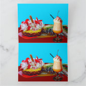 Carte Ananas et crème glacée avec un smoothie de fruits (Intérieur)