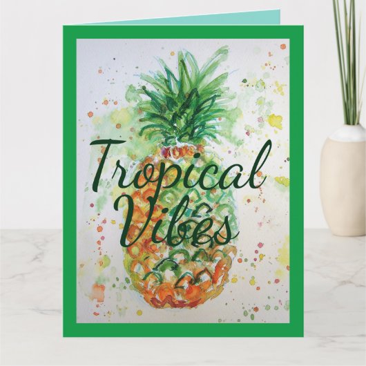 Carte Ananas Fruit Alimentation Ambiance Tropicale Orang (Devant)