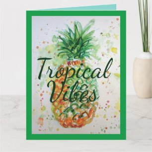 Carte Ananas Fruit Alimentation Vibes Tropical Orange Li