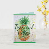 Carte Ananas Fruit Alimentation Vibes Tropical Orange Li (Fleur jaune)