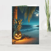 Carte Ananas Halloween Sur Une Plage (Devant)