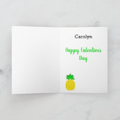 Carte Ananas, Saint Valentin, ton nom (Intérieur)