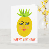 Carte Ananas sucré Whimsical Personnalisé (Fleur jaune)