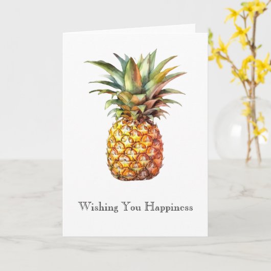 Carte Ananas Tropical Heureux (Fleur jaune)