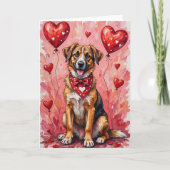 Carte Anatolian Shepherd Valentine’s Day Dog with Hearts (Devant)