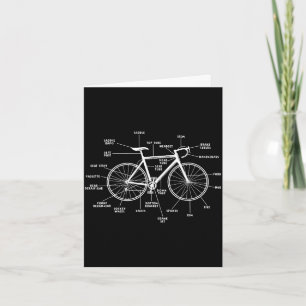Carte anatomie de bicyclette- pièces de bicyclette drôle
