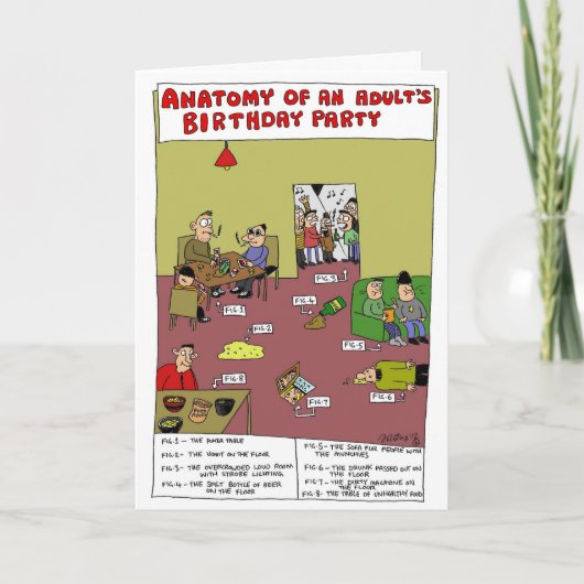 Carte Anatomie de la fête d'anniversaire d'un adulte Sam (Devant)