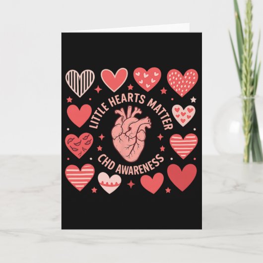 Carte Anatomie du cœur Saint-Valentin Petits cœurs Probl (Devant)
