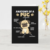 Carte Anatomie D'Un Carlin Chiens Doux Chiens Drôle Chio (Fleur jaune)