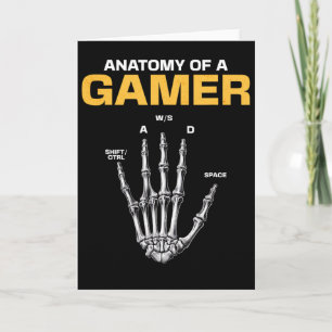 Carte Anatomie D'Un Joueur Skeleton Main Funny Video Gam