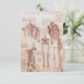 Carte Anatomie humaine Squelette os par Leonardo da Vinc (Debout devant)