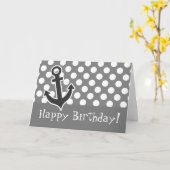 Carte Anchor de Dark Gray Polka (Fleur jaune)