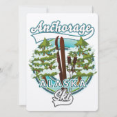Carte Anchorage Alaska Ski logo (Devant)