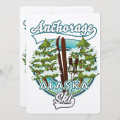 Carte Anchorage Alaska Ski logo (Devant / Derrière)