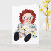 Carte Ancien ami de poupée Rag (Fleur jaune)