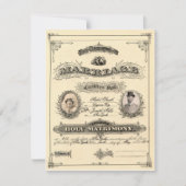 Carte Ancien Certificat de Mariage (Devant)