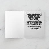 Carte ANCIEN - COLONOSCOPIES FUNNY BANNITHDAY Greeting C (Intérieur)