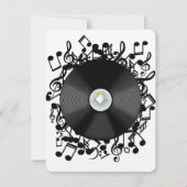 Carte Ancien disque vinyle et notes de musique (Dos)