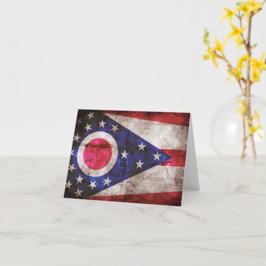Carte Ancien drapeau de l'Ohio ; (Fleur jaune)