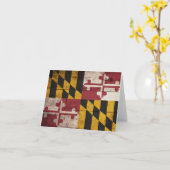 Carte Ancien drapeau du Maryland en bois (Fleur jaune)