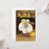 Carte Ancien Halloween Ghost Story Enfants (Devant/Arrière en situation)