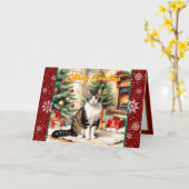 Carte Ancien Noël belle collection de vacances (Fleur jaune)