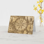 Carte Ancien Rose Compass (Fleur jaune)