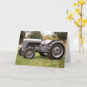 Carte Ancien tracteur en chute (Fleur jaune)