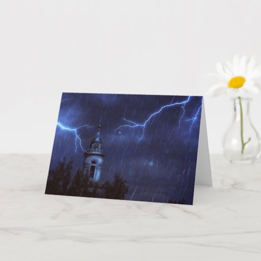 Carte Ancienne chapelle et orage (Petite plante)
