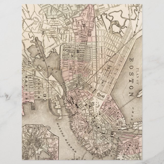 Carte ancienne de Boston (1880) (Devant)