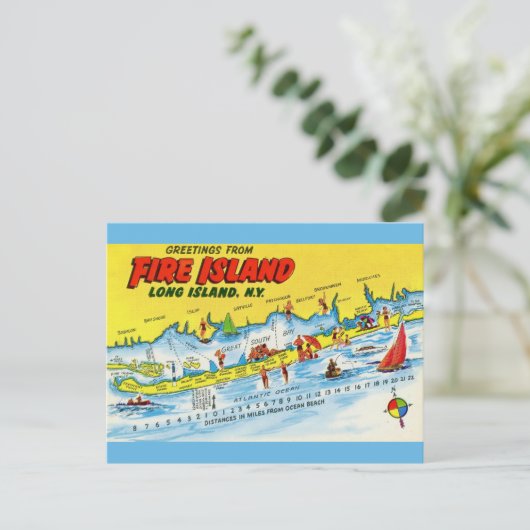 Carte ancienne de Fire Island  (Debout devant)