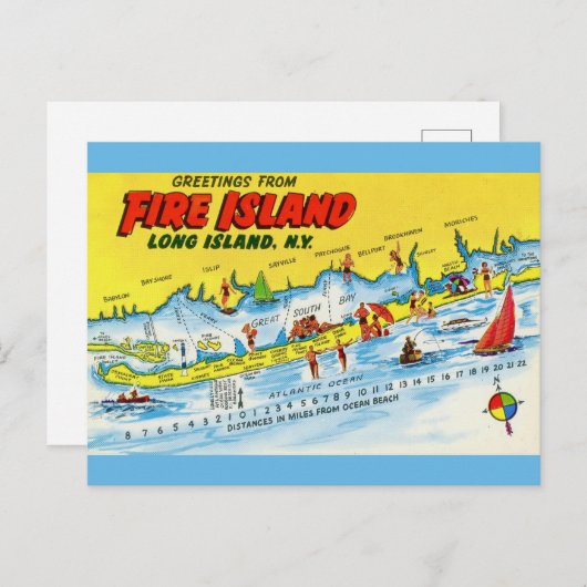 Carte ancienne de Fire Island  (Devant / Derrière)