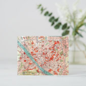 Carte ancienne de Florence sur carte postale (Debout devant)